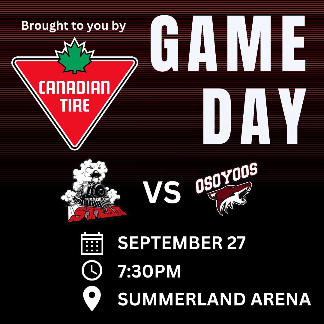 The best day of the week today! We are back in action tonight in Summerland against @osoyooscoyotes! A battle of the South Okanagan you won’t want to miss🚂